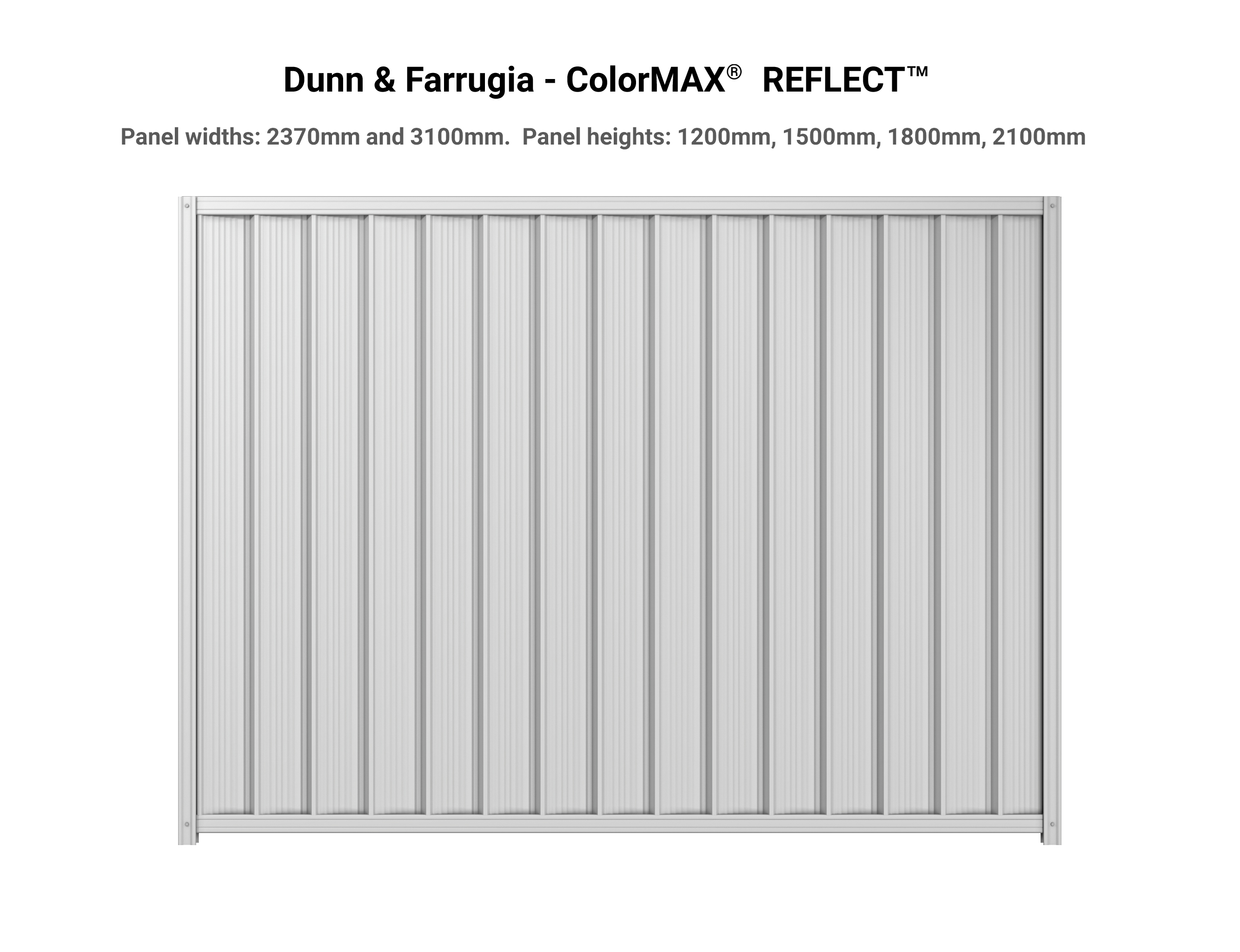 Dunn and Farrugia ColorMAX Reflect profile dimensions