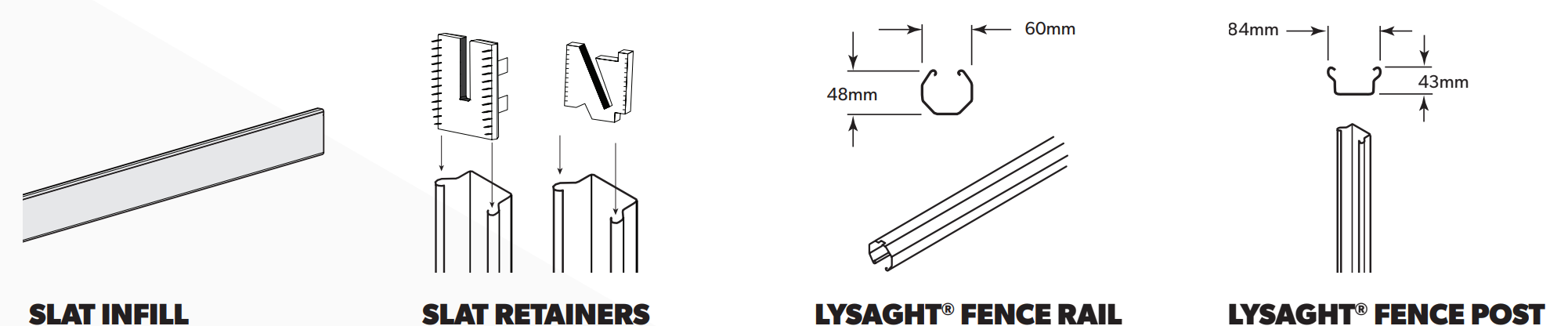 LYSAGHT SLATSCREEN® dimensions