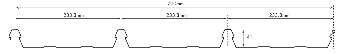 Steeline Lokdek 700 Mk2 dimensions