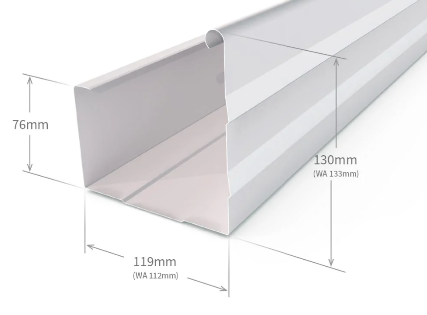 Stratco VF Gutter dimensions