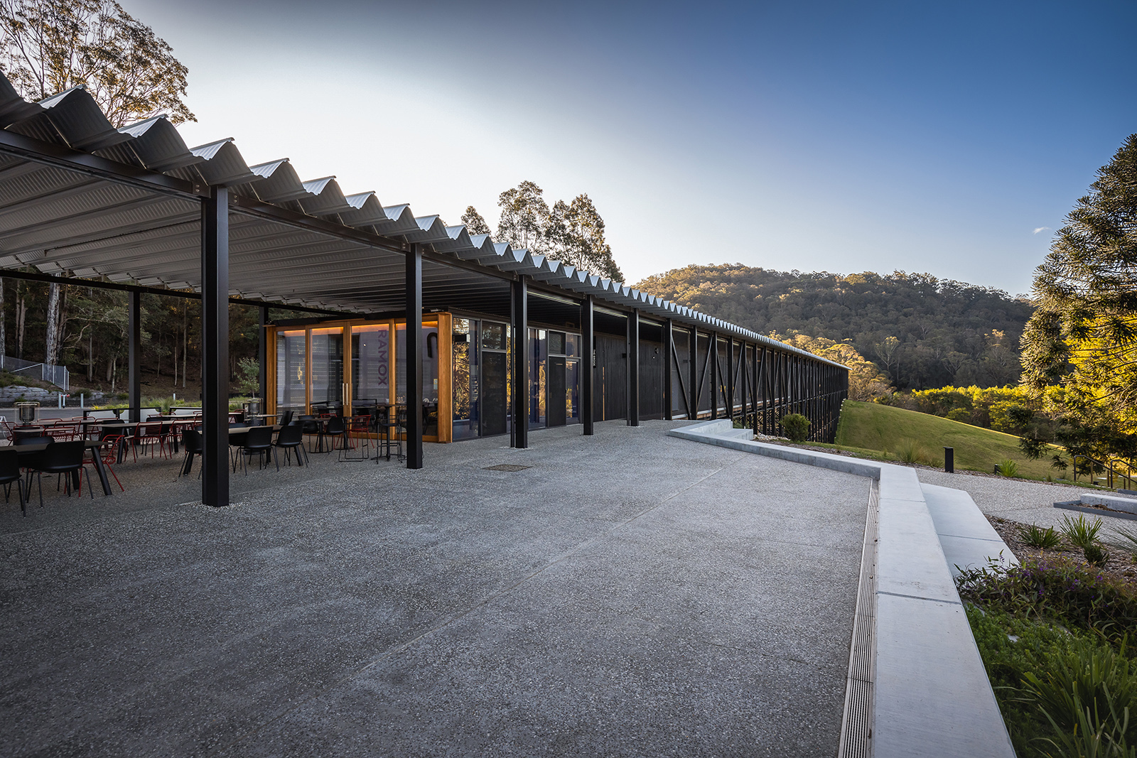 Outdoor pavilion at Bundanon Art Museum