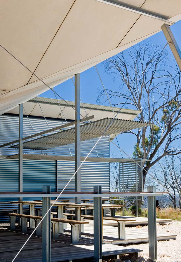 The Mt Franklin Visitors Shelter, with its environment-engaging exploded form, is anything but a typical bush hut.