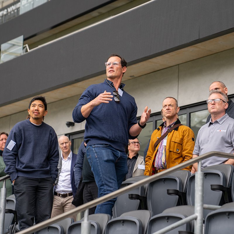 Guest host Al Baxter, Senior Principal and Director at Populous led the visit to CommBank Stadium, offering a firsthand look at the design of this world-class facility.