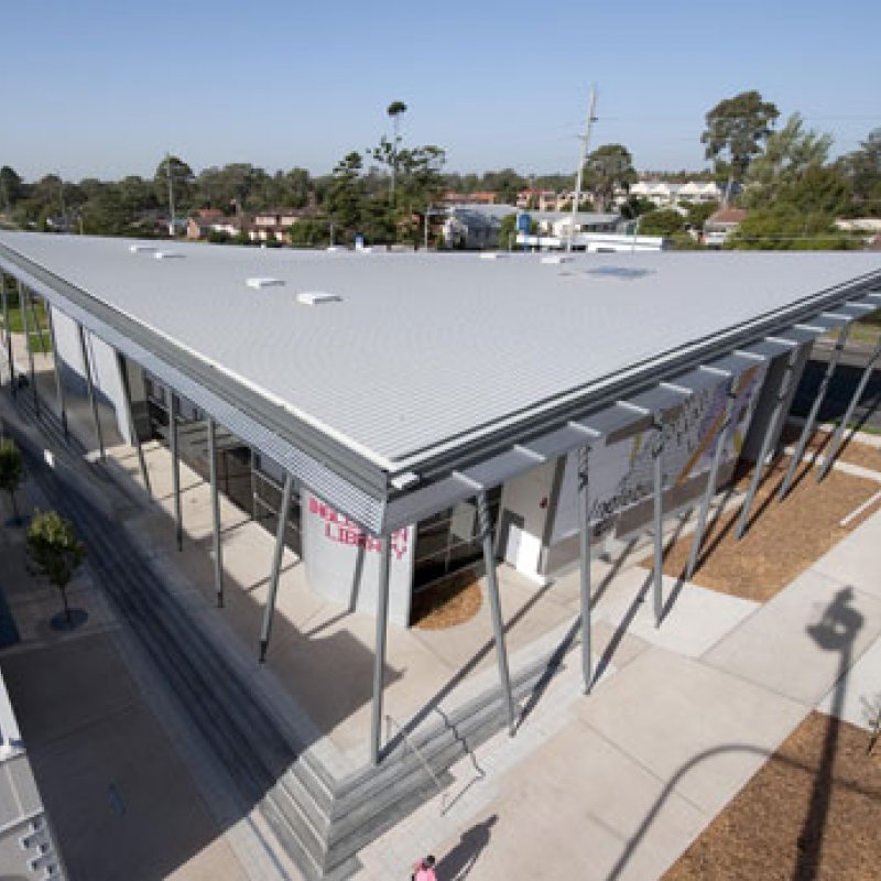 Radical roof line raises suburban library to community icon - Stramit Building Products Media Release