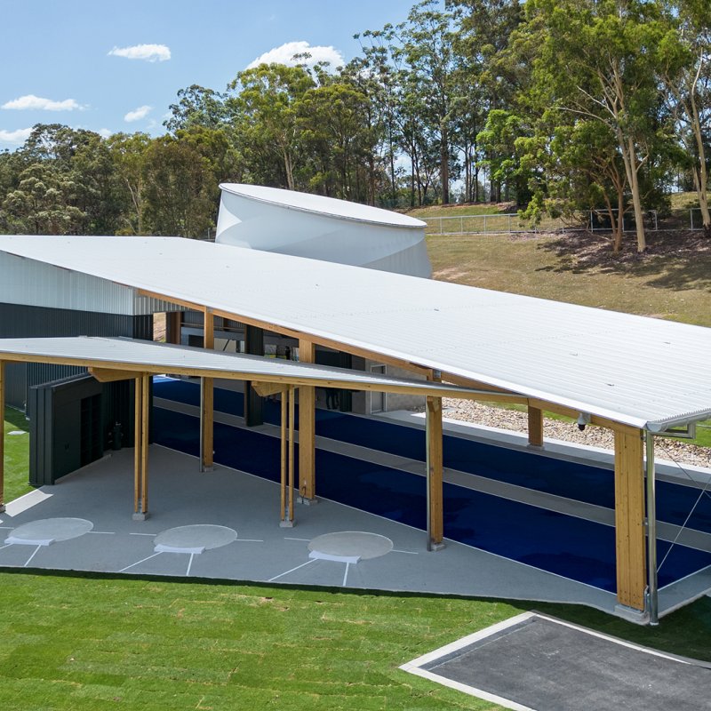 Throws Pavilion - Queensland Sport and Athletics Centre Shale Grey COLORBOND steel roof