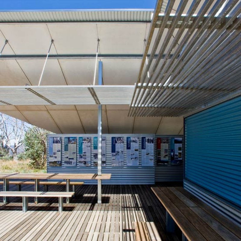 The Mt Franklin Visitors Shelter, with its environment-engaging exploded form, is anything but a typical bush hut.