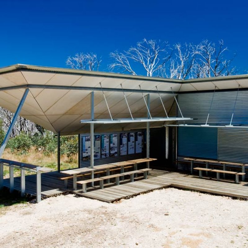 The Mt Franklin Visitors Shelter, with its environment-engaging exploded form, is anything but a typical bush hut.